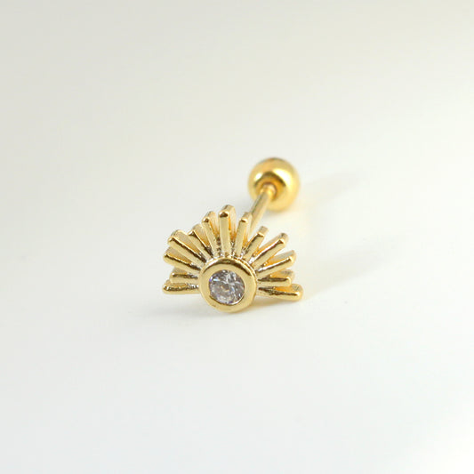 Tiny Crystal Sunrise Screw Back Earring