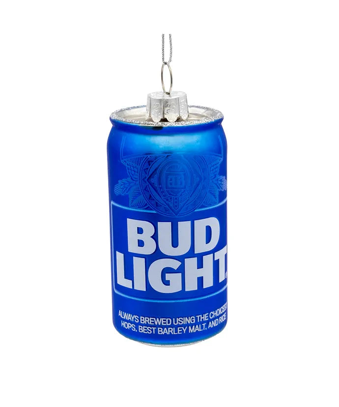 Budweiser® Glass Bud Light Can Ornament