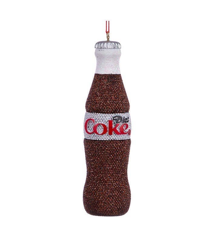 Diet Coke Beaded Bottle Ornament