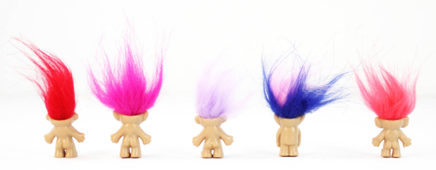 Mini Troll Dolls - 1”x2.5” Tall 1980s 1990s Novelty POP Toy 