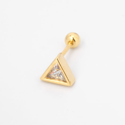 Tiny Crystal Triangle Screw Back Earring