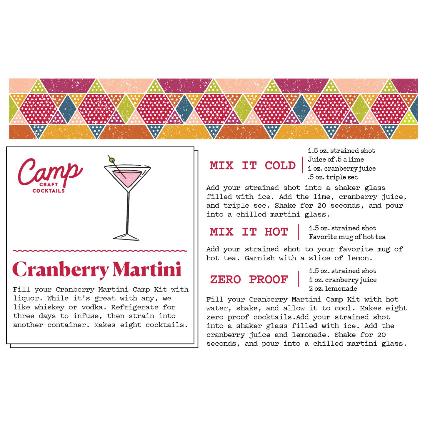 Camp Craft Cocktail | Cranberry Martini