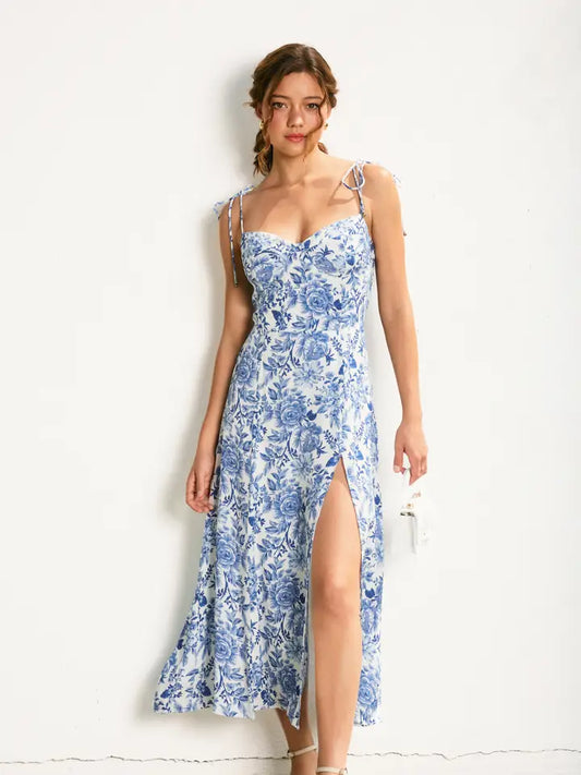 Au Revoir Empire Sweetheart Tiered Midi Dress