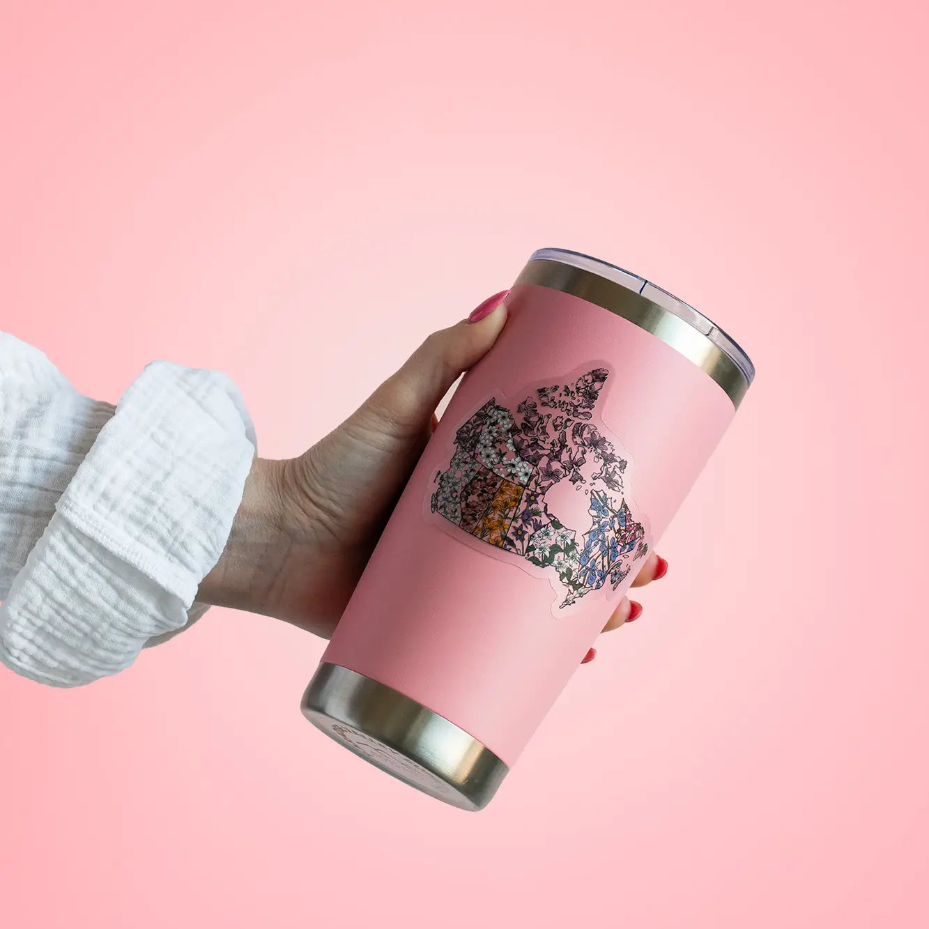 Canada Map Floral Clear Matte Vinyl Sticker