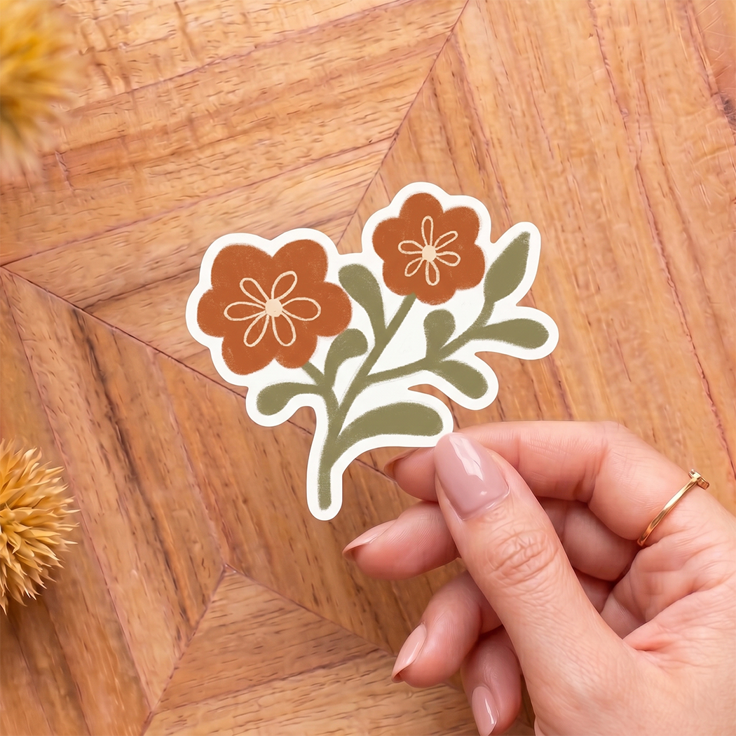 Red Flower | Premium Matte Waterproof Vinyl Sticker
