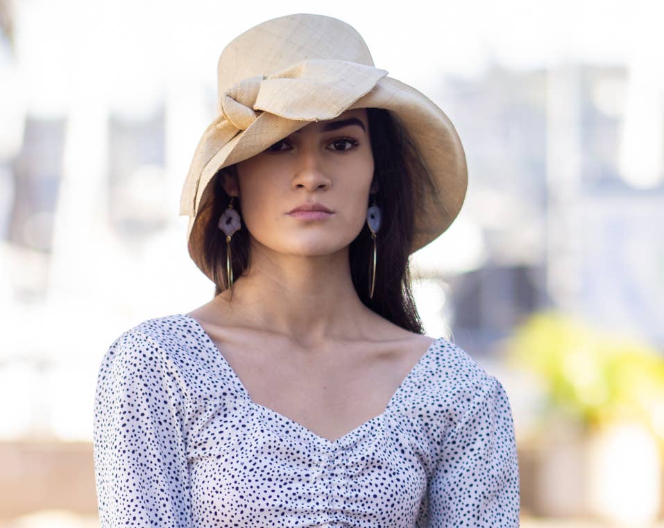 3" Brim Cara Straw Hat with Big Bow