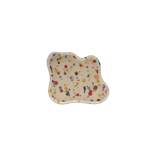 Handmade Stoneware Plate, Rolled Speckled Finish