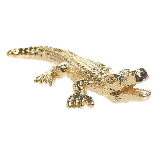 Mini Heavy Solidbrass Alligator Figurine