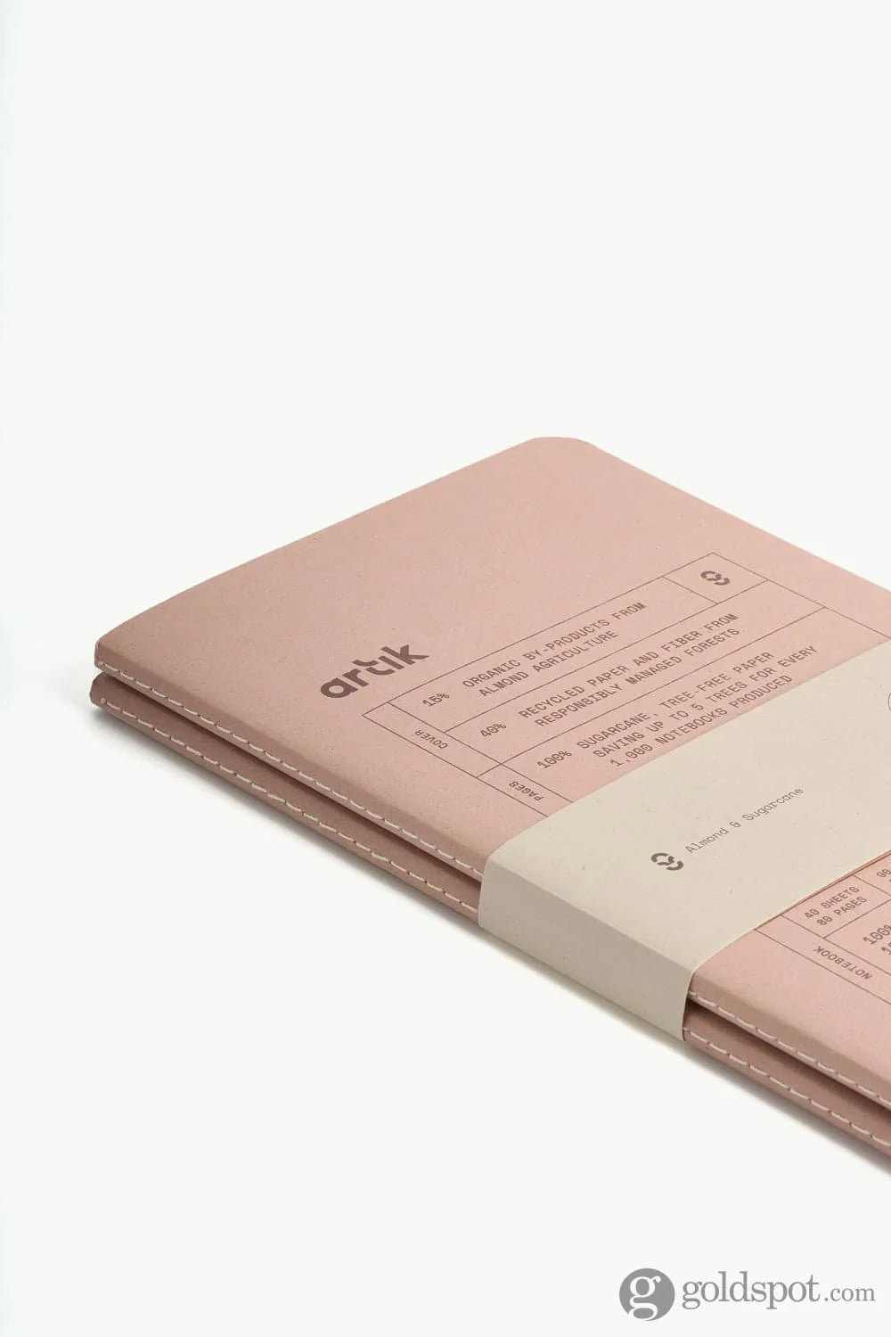 Artik Pack of 2 Singer Sewn Notebooks | Plain | Almond