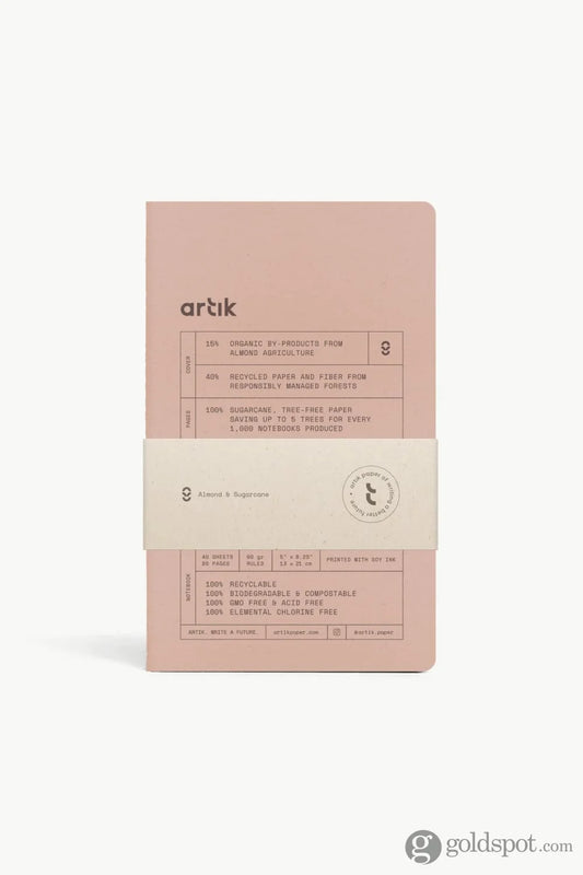 Artik Pack of 2 Singer Sewn Notebooks | Plain | Almond