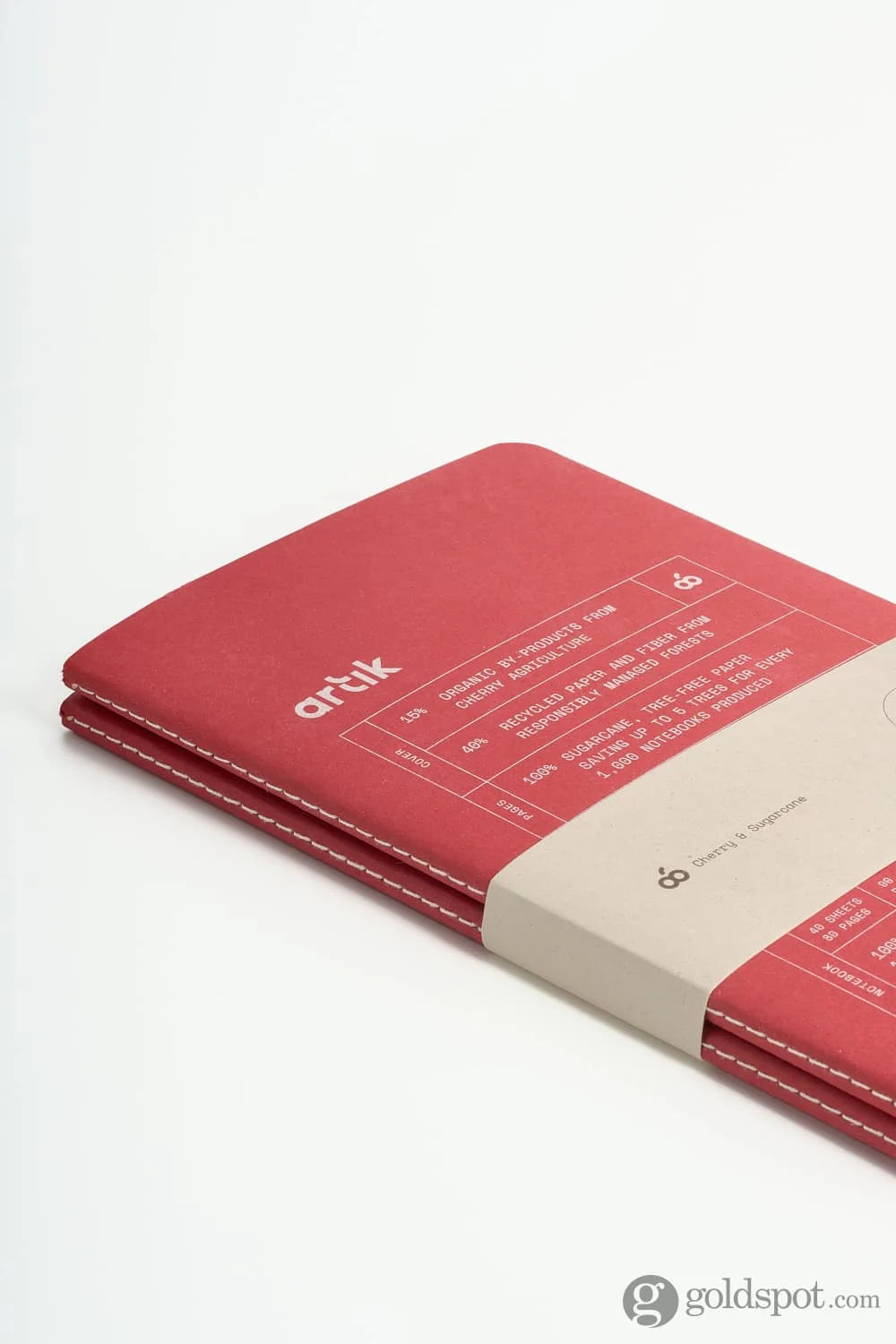 Artik Pack of 2 Singer Sewn Notebooks | Plain | Cherry