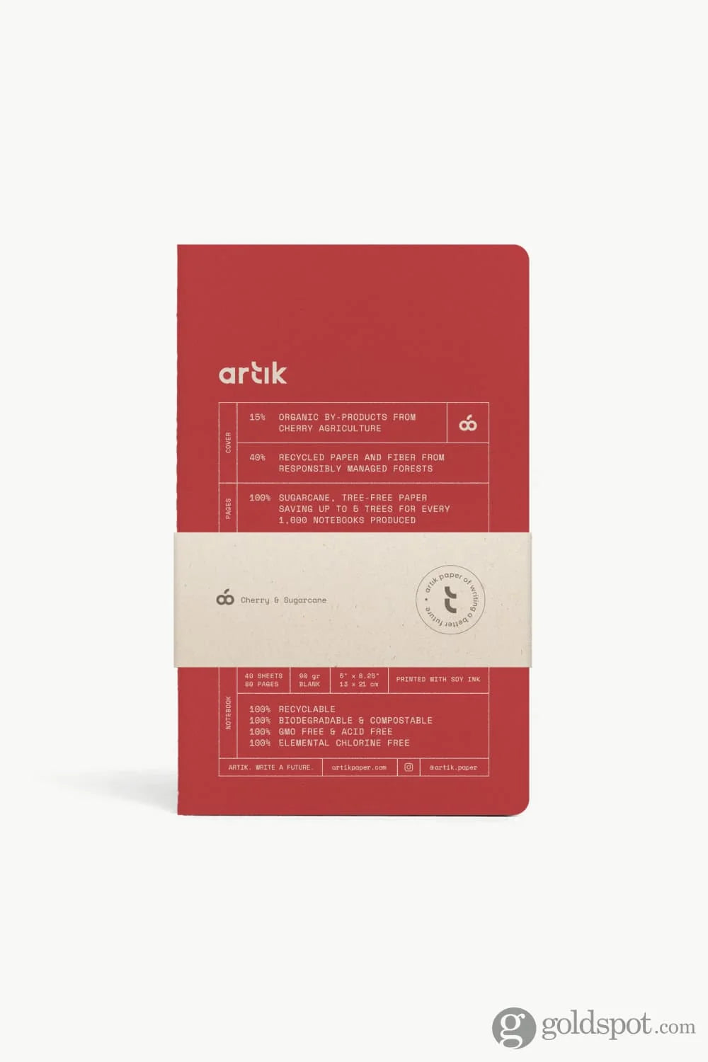 Artik Pack of 2 Singer Sewn Notebooks | Plain | Cherry