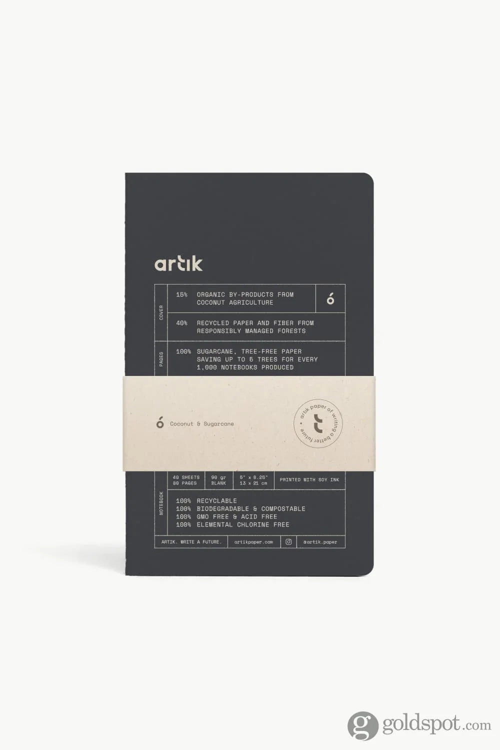 Artik Pack of 2 Singer Sewn Notebooks | Plain | Coconut