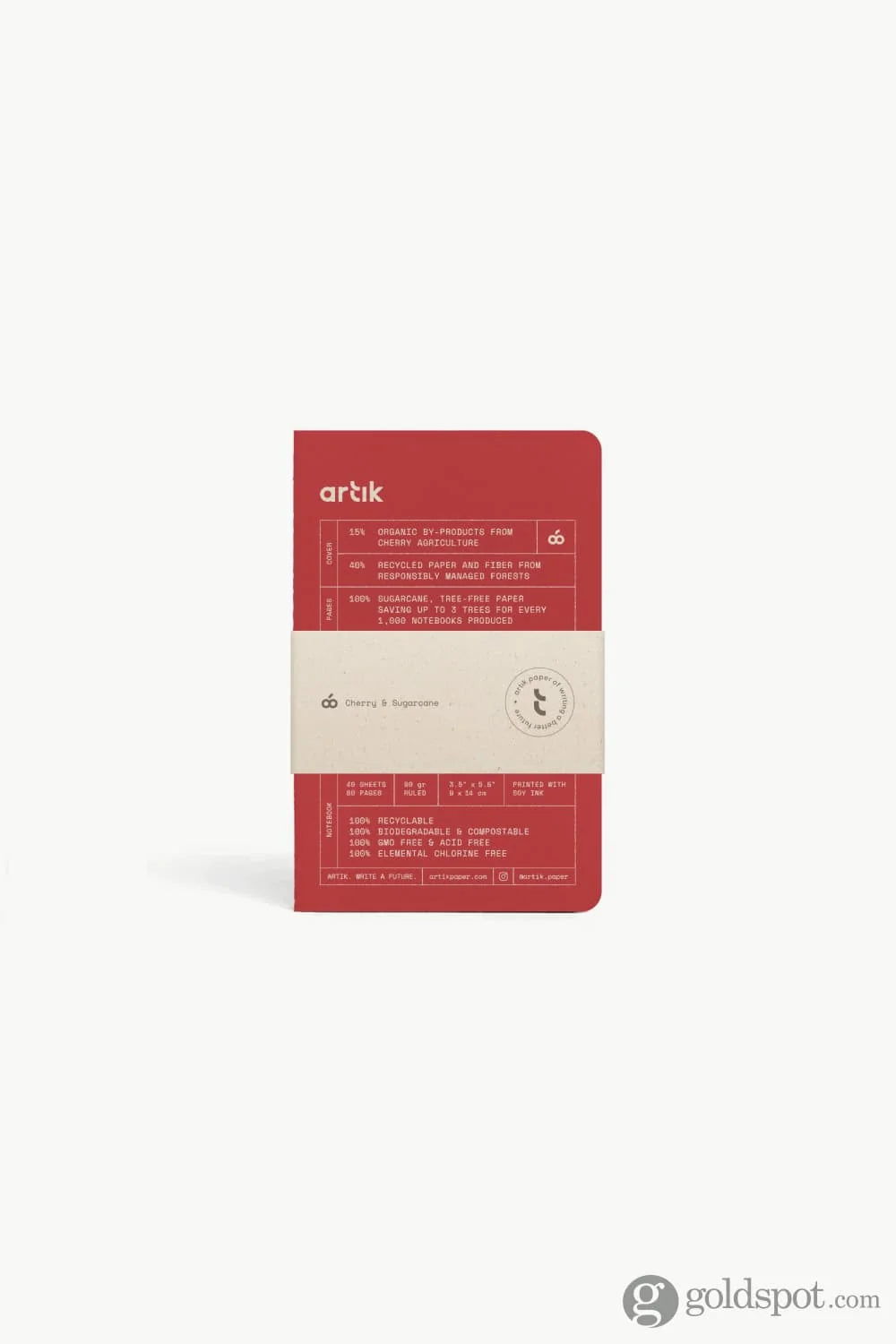 Artik Pack of 3 Pocket Singer Sewn Notebooks | Dotted | Cherry