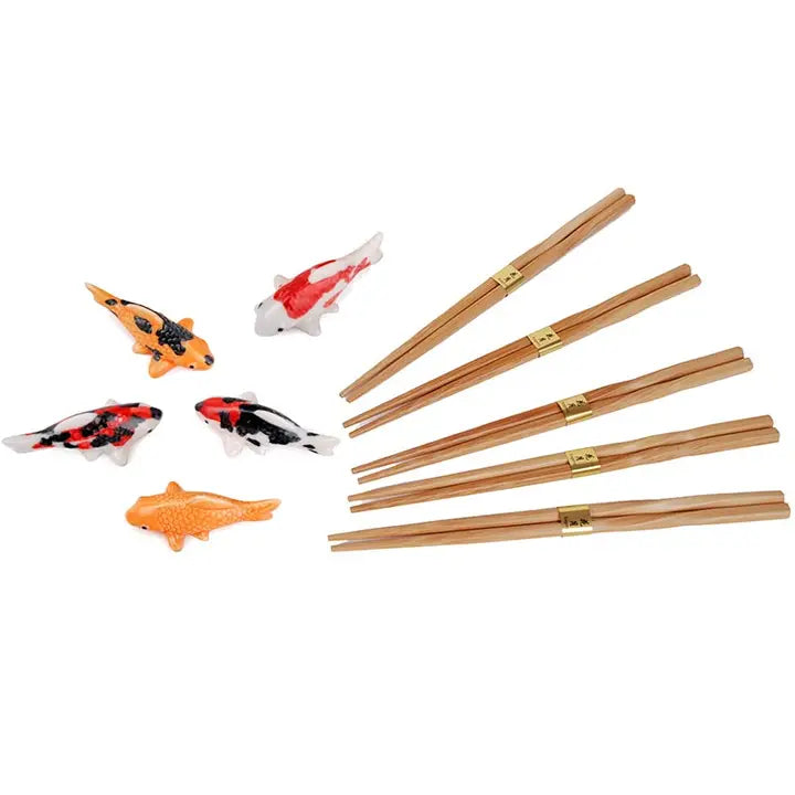 Chopsticks and Japanese Koi Fish Porcelain Chopstick