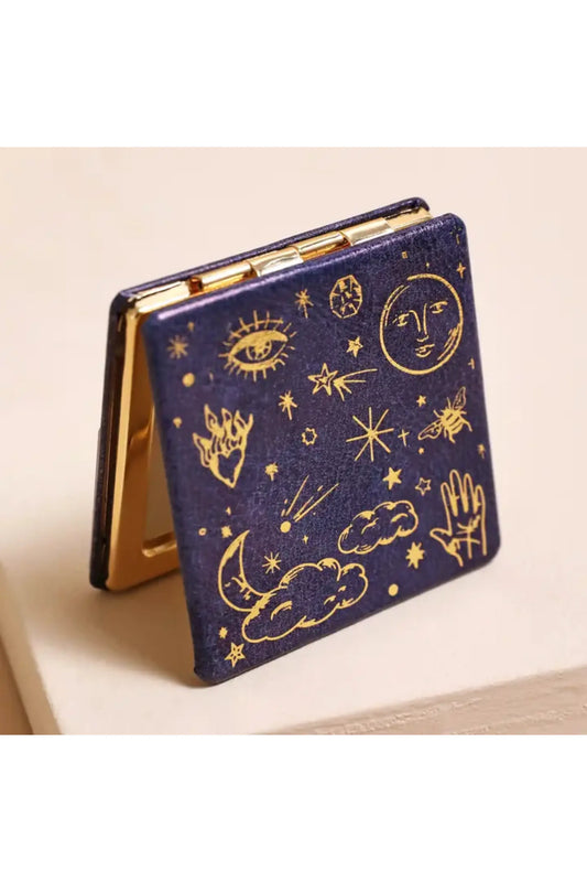 Blue Starry Night Compact Mirror