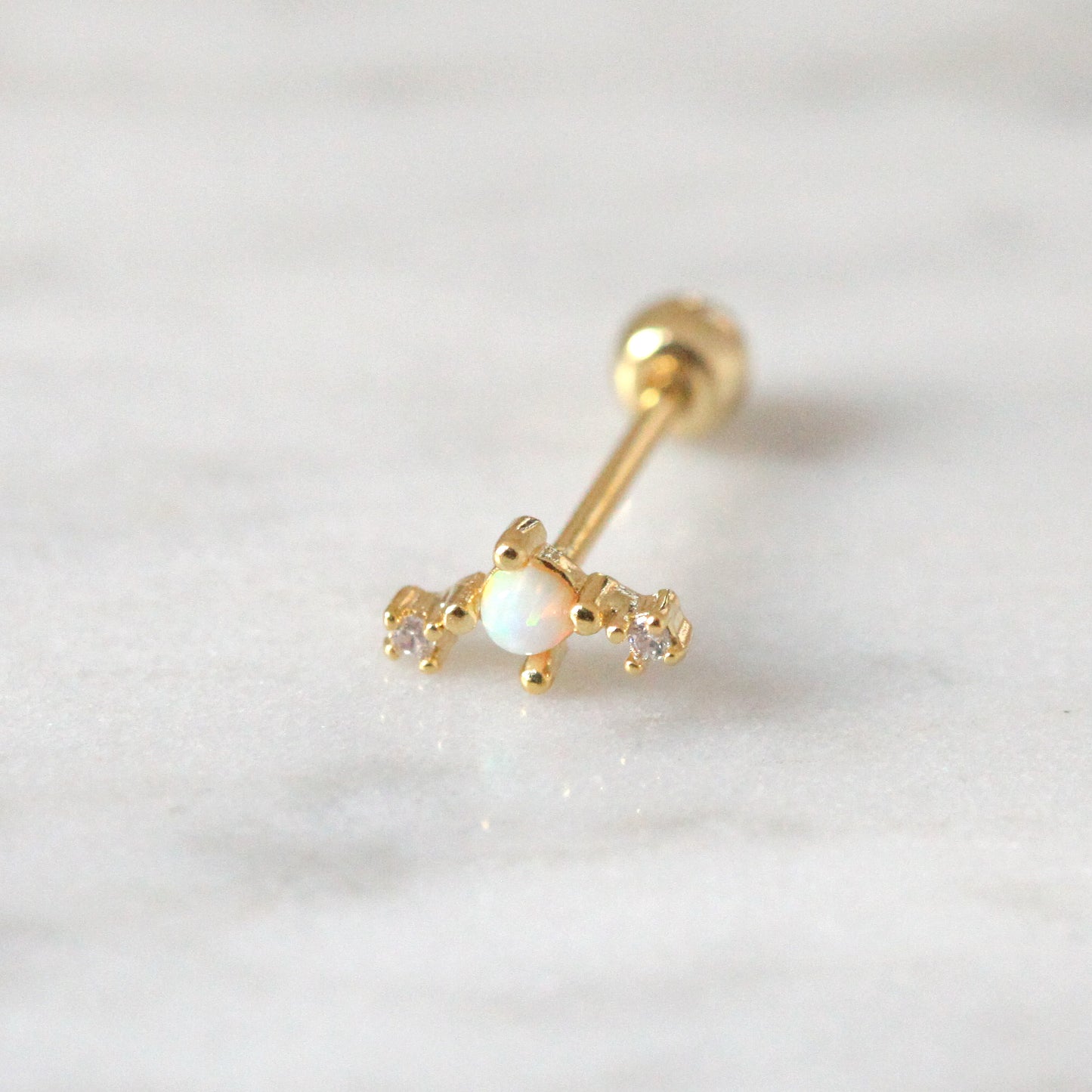 Tiny Retrograde Screw Back Earring