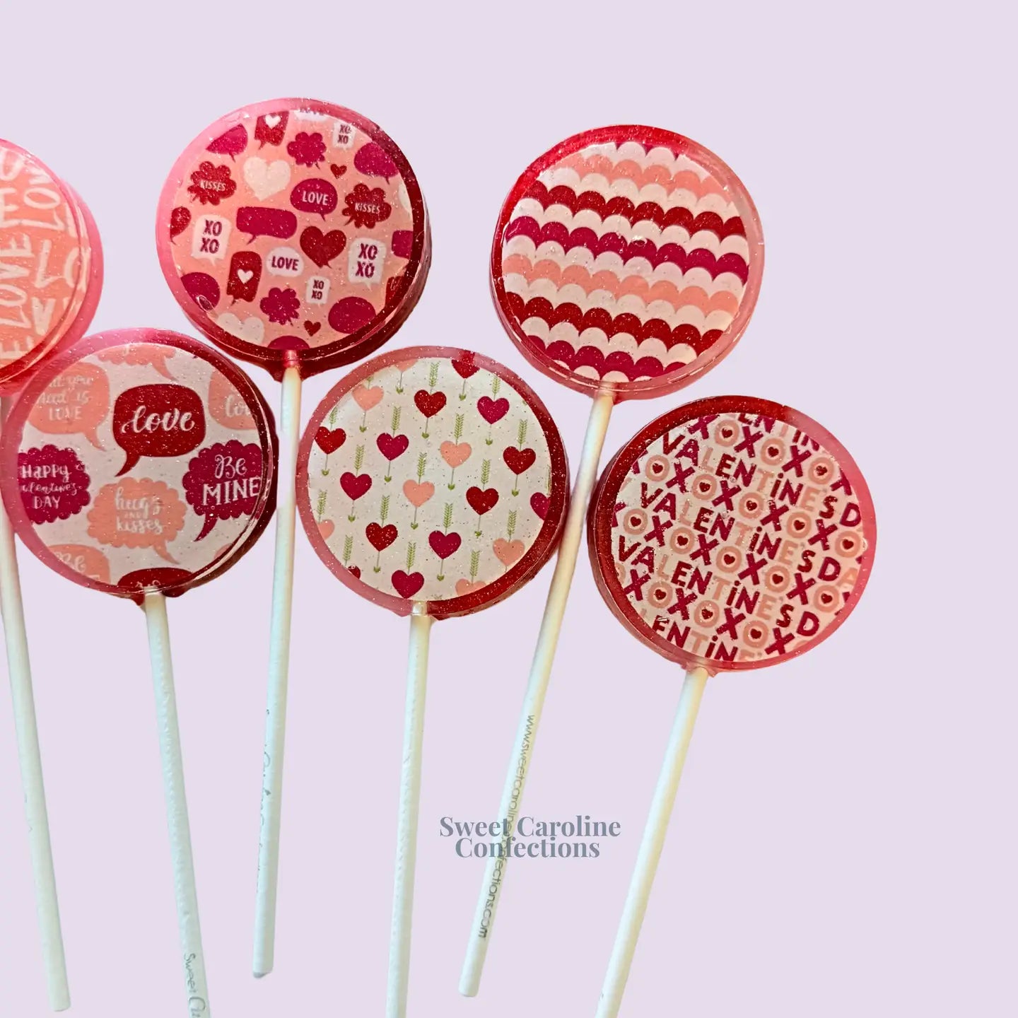 Valentine's Day Print Lollipops, Raspberry Flavour