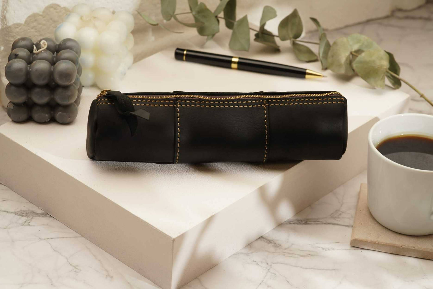 Leather Pencil Case, Make-up Brush Holder, Pen Holder