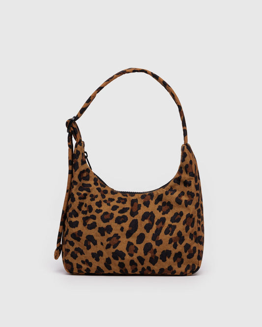 Mini Nylon Shoulder Bag - Leopard