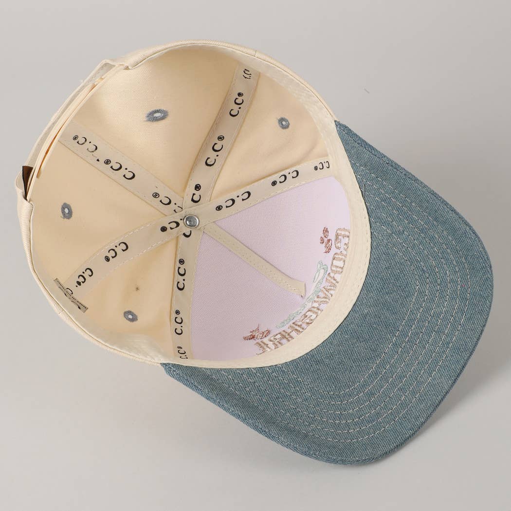 Caffeine Cowgirl One Cup At A Time Lettering Embroidery Cap