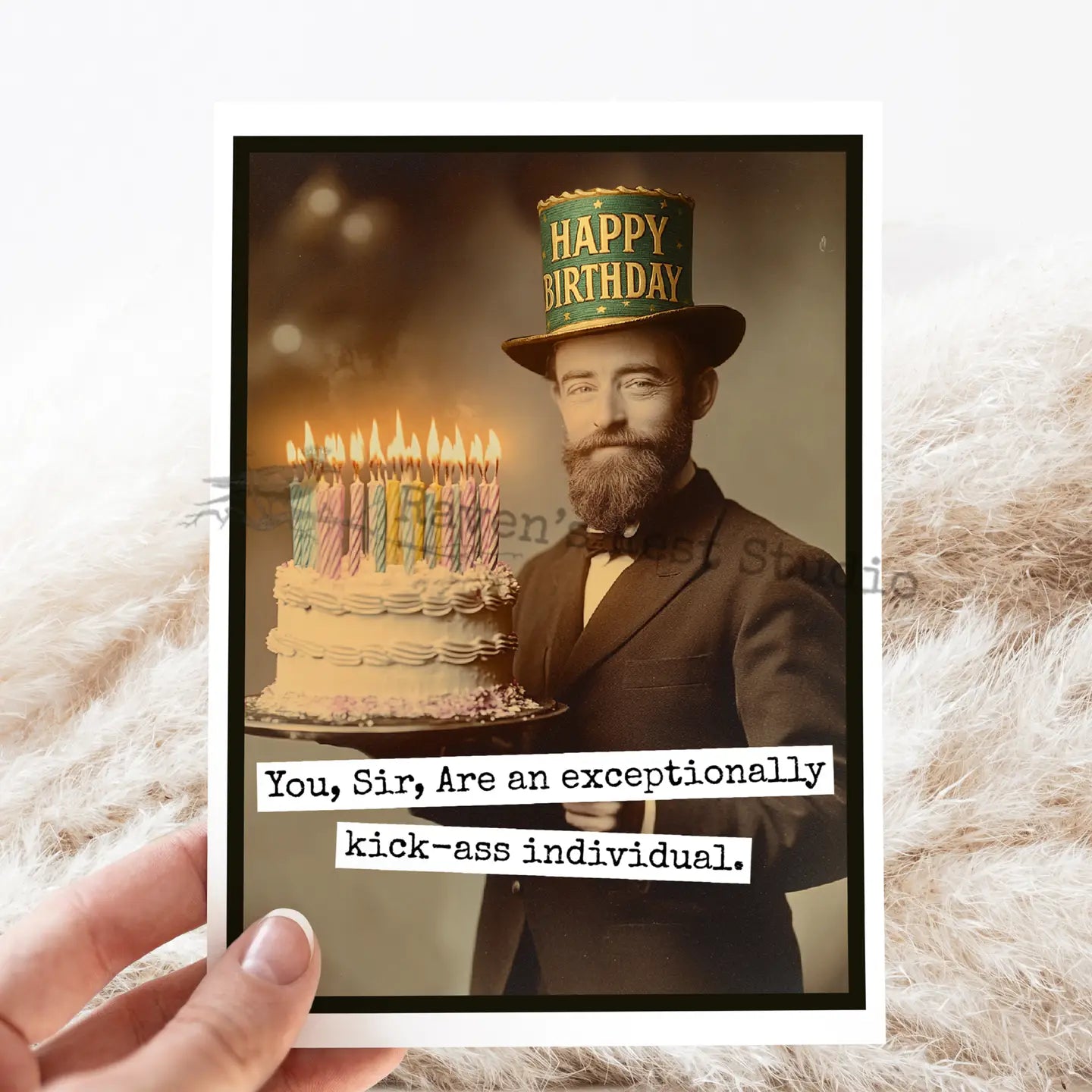 You Sir Are Exceptionally Kick Ass | Vintage Birthday Card