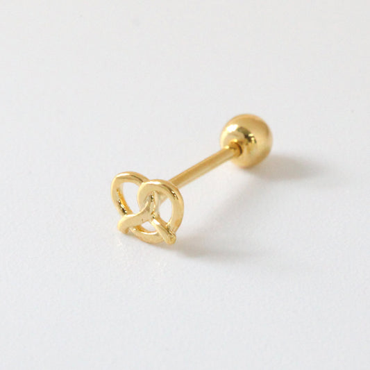 Tiny Pretzel Screw Back Earring