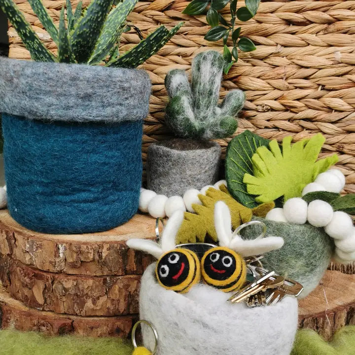 Handmade Needle Felt Fair Trade Bee Keyring