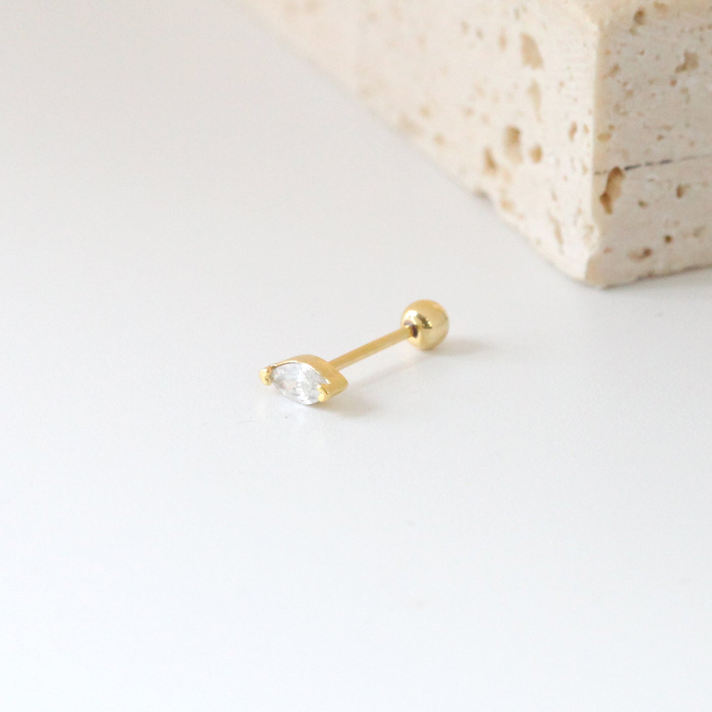 Tiny Bolt Screw Back Earring