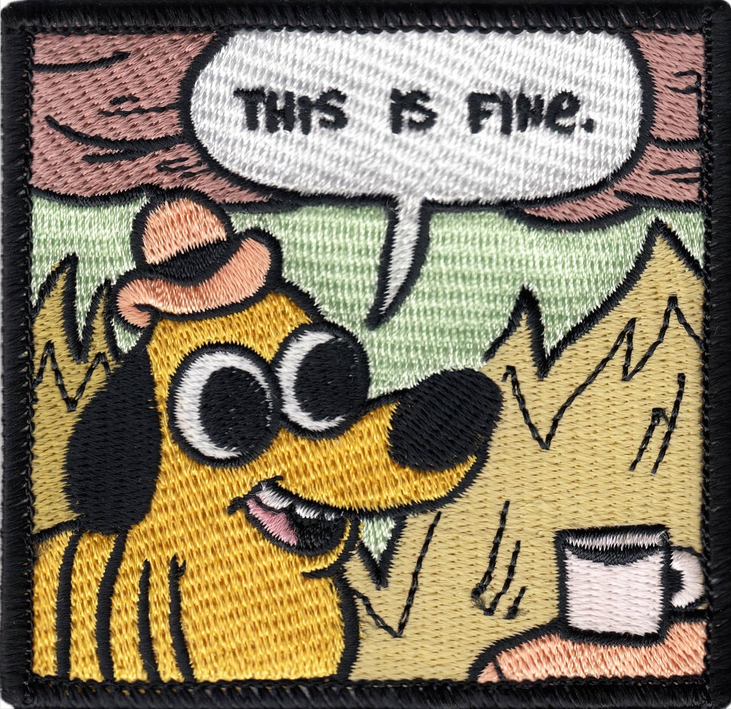 Patch - KC Green This Is Fine Question Hound Dog Meme Funny