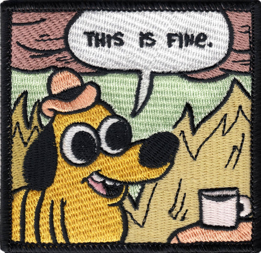 Patch - KC Green This Is Fine Question Hound Dog Meme Funny