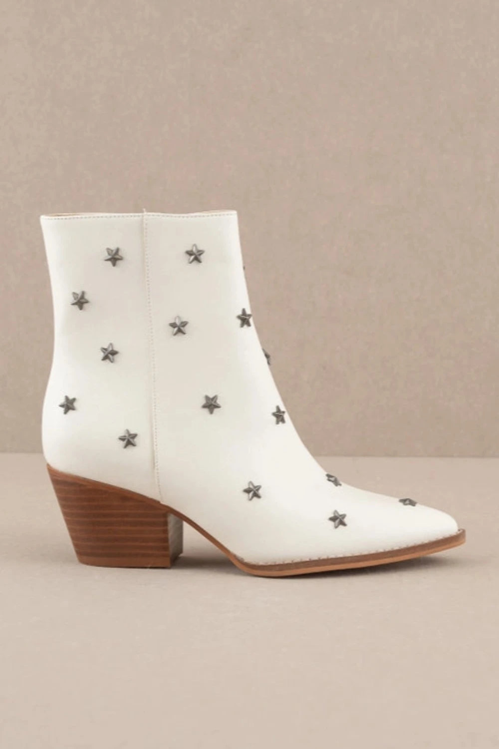 THE IVANNA Metal Star Studded Boots | White