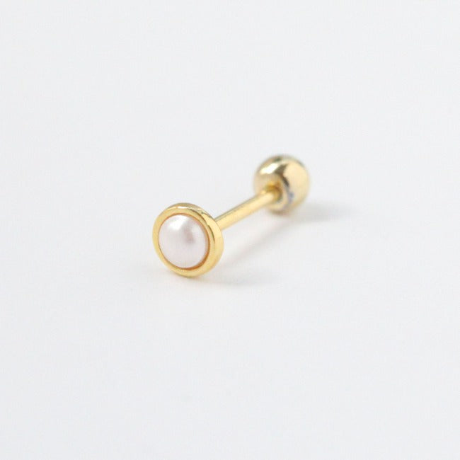 Tiny Pearl Screw Back Earring