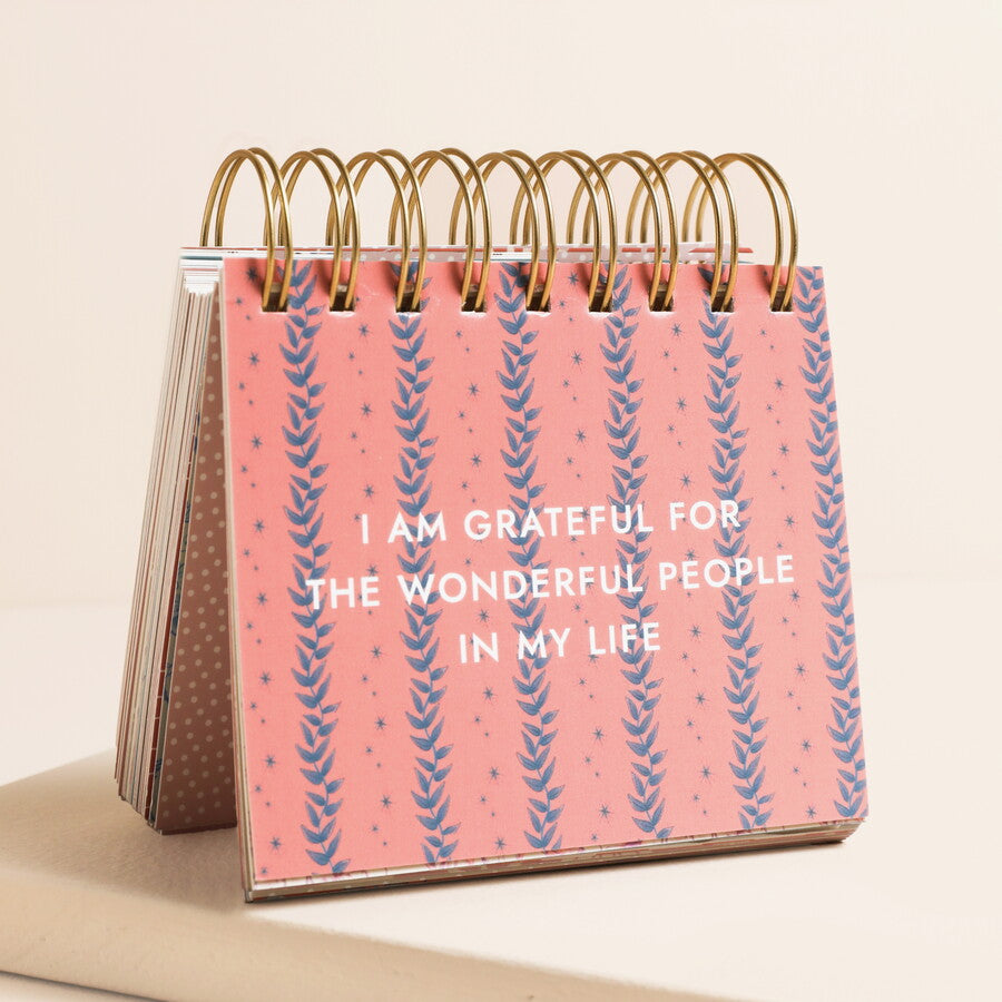 Blue Wildflower Print Affirmations Desktop Flip Chart