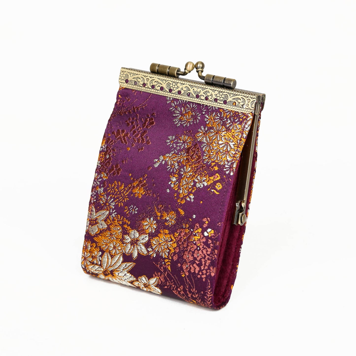 Brocade Small Floral Pattern Card Holder