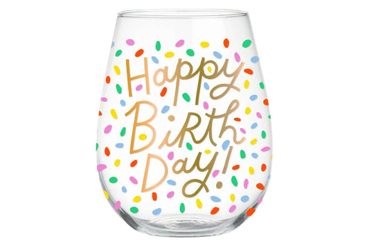Birthday Stemless Wine Glass