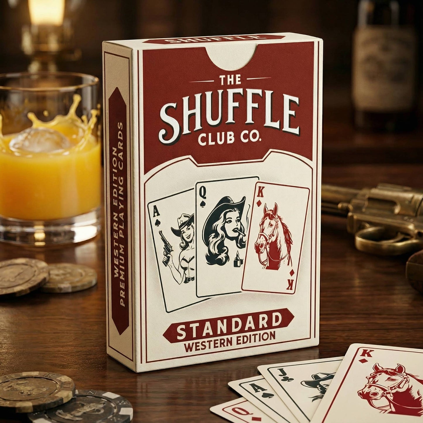 Western Playing Cards – Vintage Cowboy Deck with Custom Western Art & Premium Stock