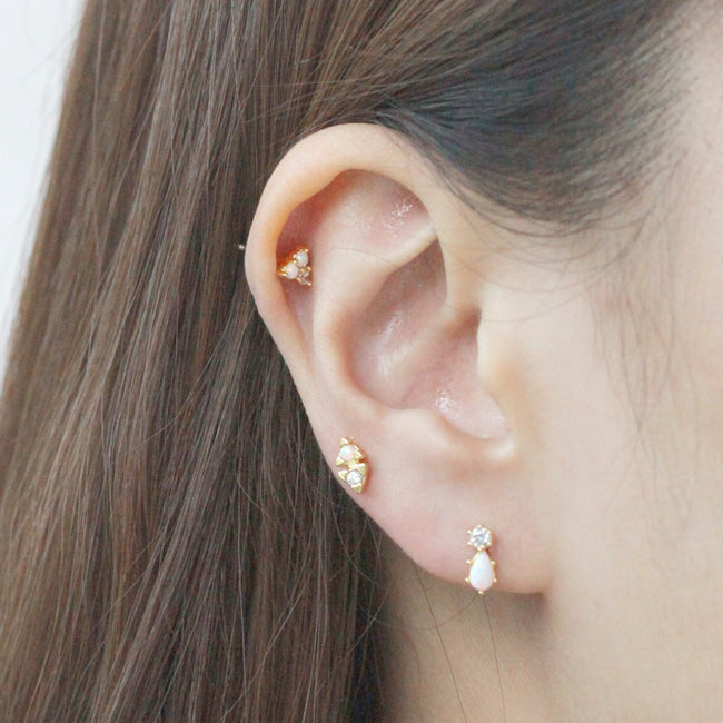 Tiny Array Screw Back Earring