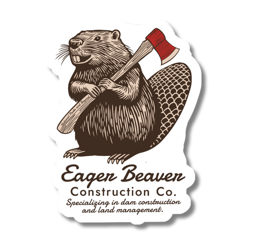 Eager Beaver Construction Company Vinyl Sticker