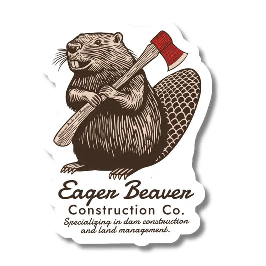 Eager Beaver Construction Company Vinyl Sticker - Small