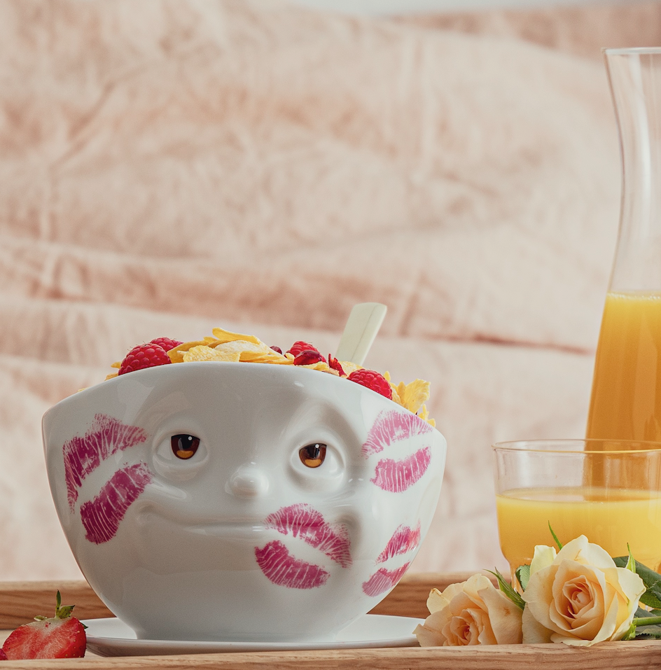 16 Oz. Limited Edition Bowl with Colorful Eyes & Kiss Marks