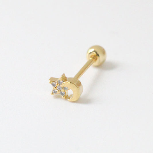 Tiny Night Sky Screw Back Earring