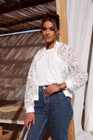 Lace Bomber Jacket