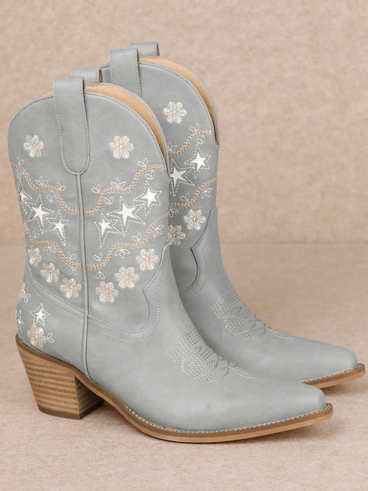 Julia Cowboy Boots | Smoke Grey