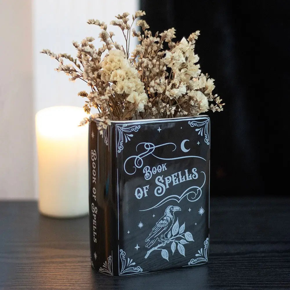 Book Of Spells Gothic Halloween Flower Vase