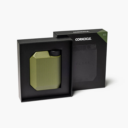 Flask - 9oz Rough Matte Olive