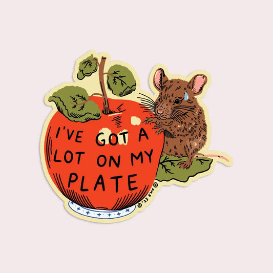 A Lot On My Plate Sticker | Waterproof Vinyl Sticker