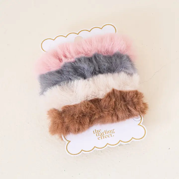 Faux Fur Scrunchie Set | Set of 4