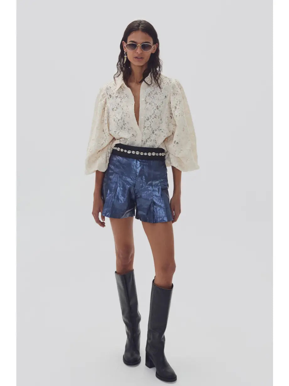 Claire Cotton Lace Shirt - Natural