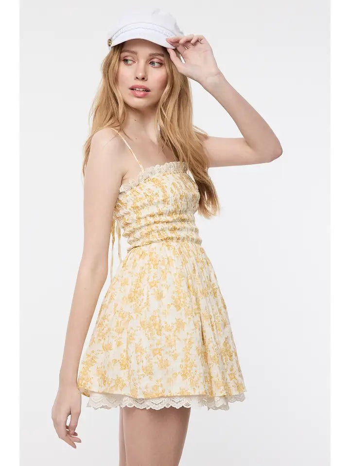Floral Lace Mini Dress